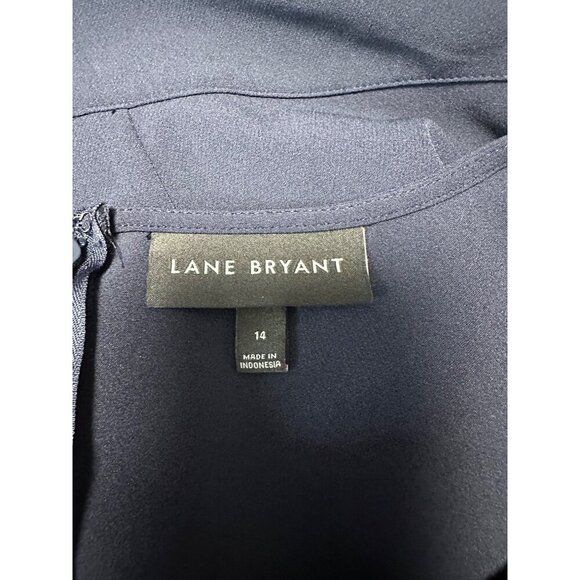 Lane Bryant Flare Sleeve Black Scoop-Neck Fit & Flare Blouse Size 14 - Picture 7 of 9